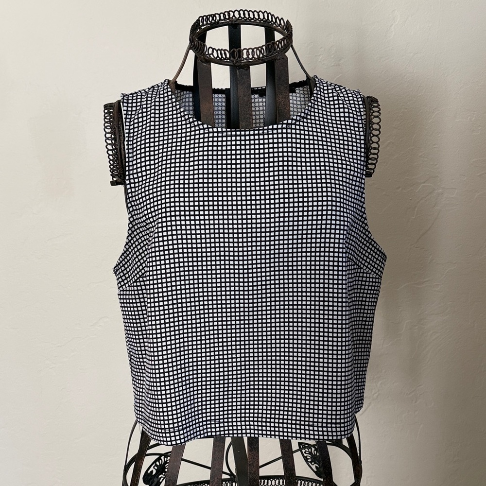 Forever 21 Monochrome Grid Crop Top